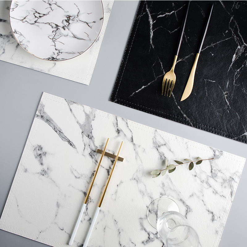 Marble Coaster Set - Conjunto de Sousplats de Mesa de