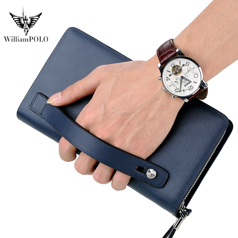 Leather Wallet Men - Bolsa de Mão de Couro Luxuosa