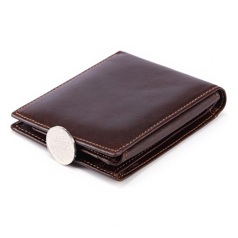 Leather Wallet Men - Carteira Masculina Vintage com Bloqueio RFID,