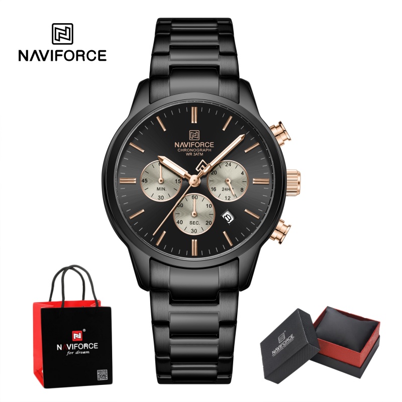 Luxury Watch Men - Relógio Cronógrafo de Quartzo NAVIFORCE para