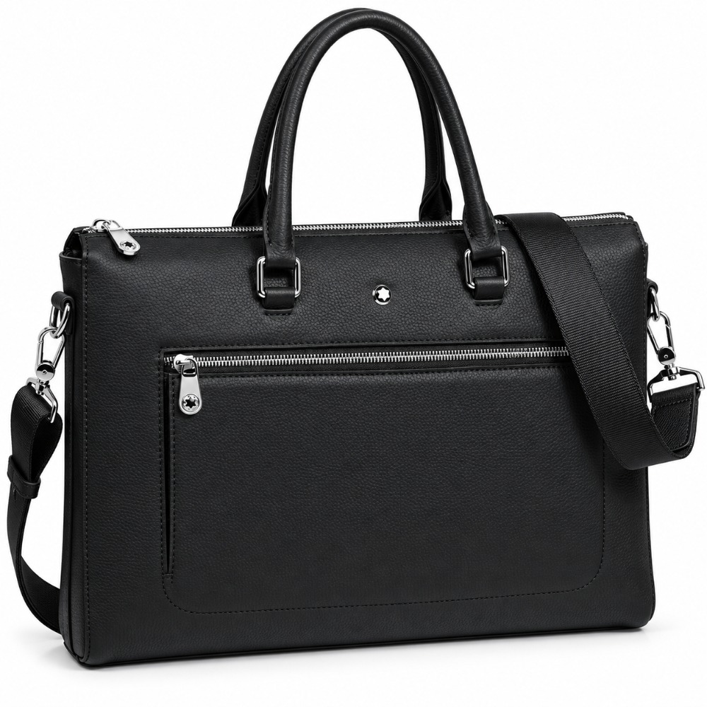 Leather Briefcase - Bolsas de mão masculinas, modelo clássico