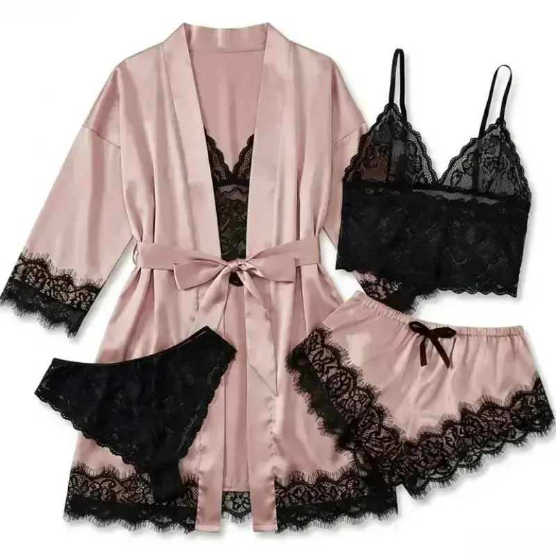 Luxury Gift Set - Conjuntos de Pijama de Cetim Femininos