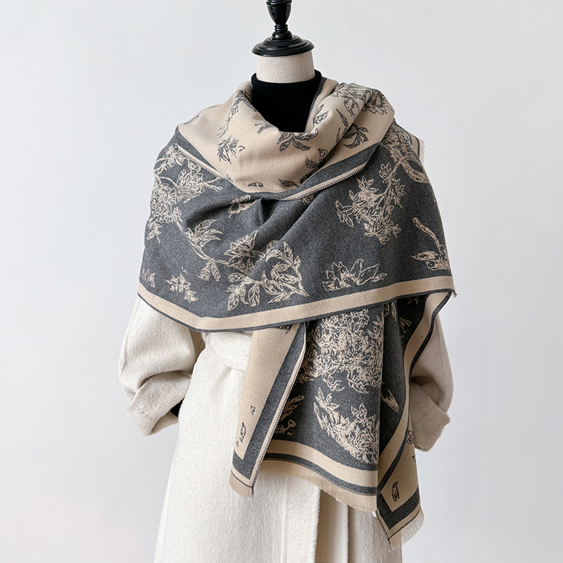 Cashmere Scarf - Cachecol feminino vintage com estampa floral
