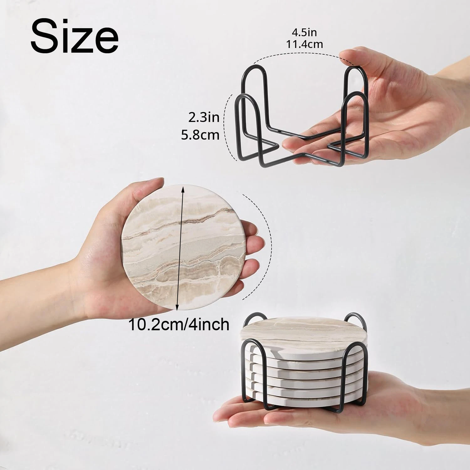 Conjunto de 6 Porta-Copos com  - Marble Coaster Set avaliação e preço