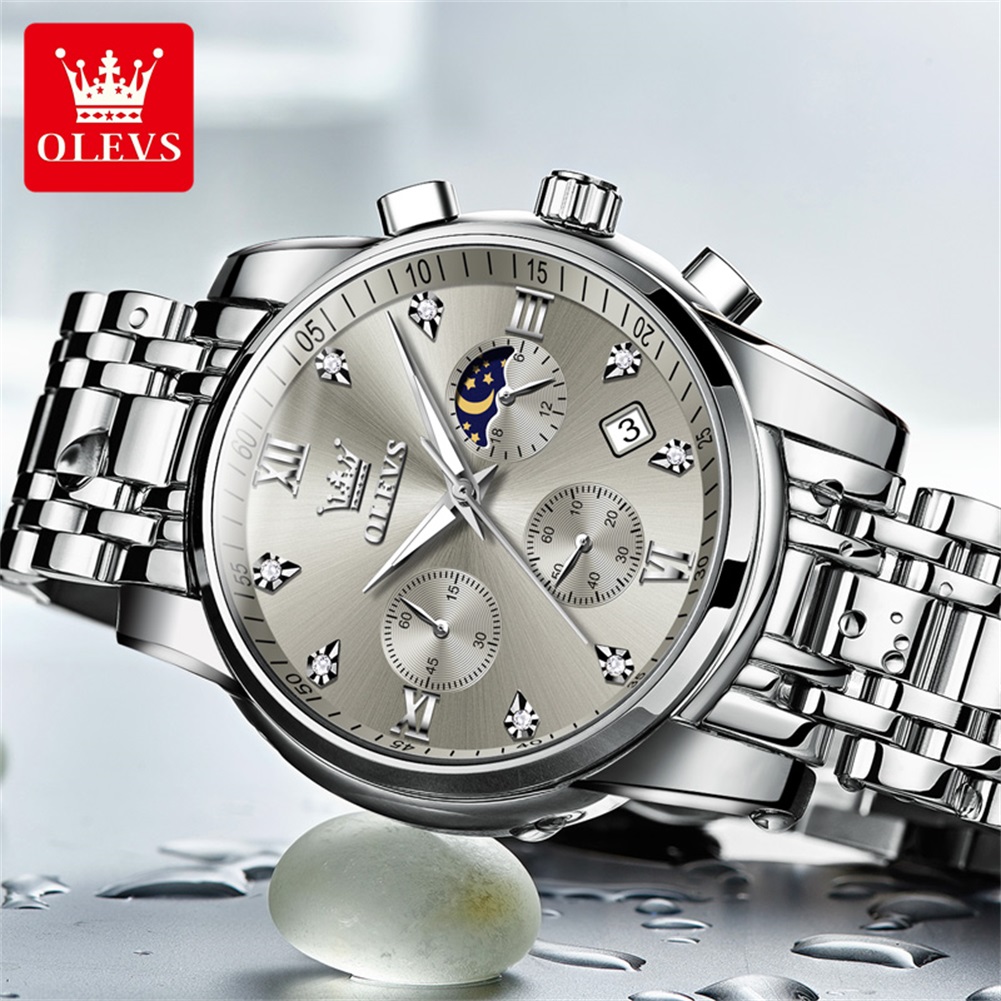 Olevs 2858 relógio de quartzo  - Luxury Watch Men avaliação e preço