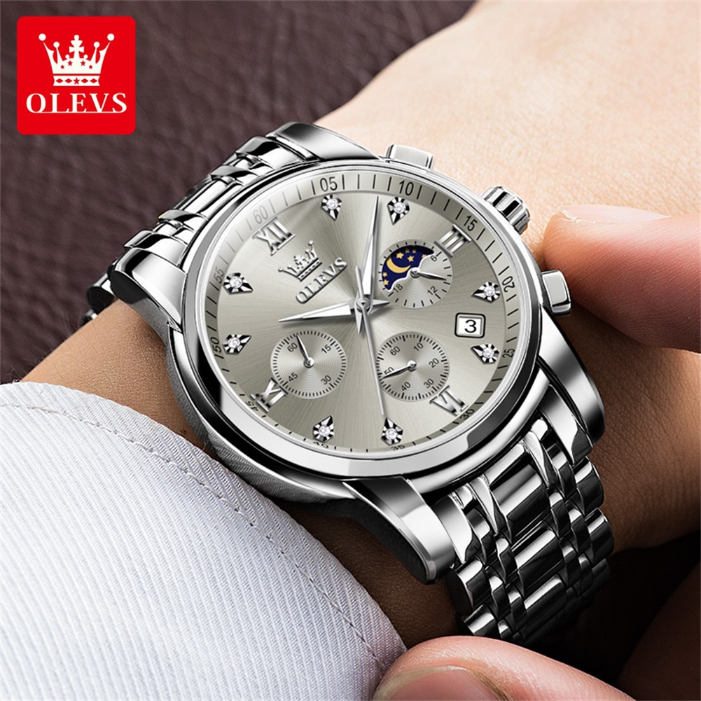 Olevs 2858 relógio de quartzo  - Luxury Watch Men avaliação e preço