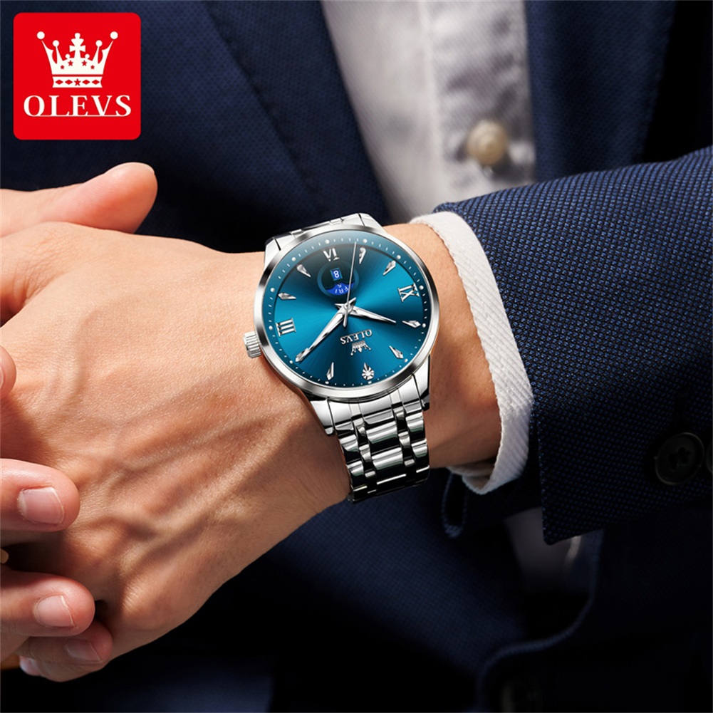Olevs fase da lua relógios mas - Luxury Watch Men avaliação e preço