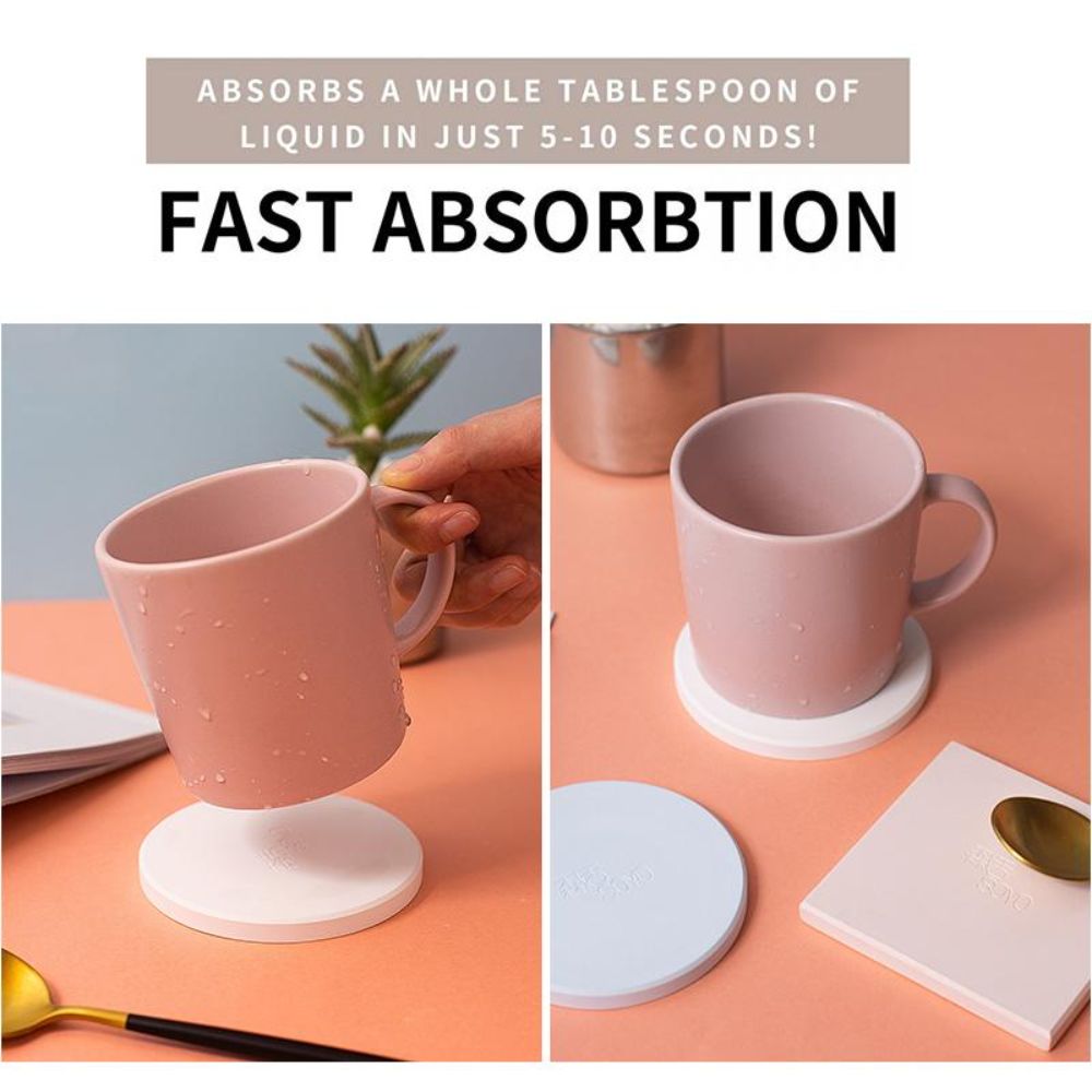 Nova secagem rápida diatomite  - Marble Coaster Set avaliação e preço