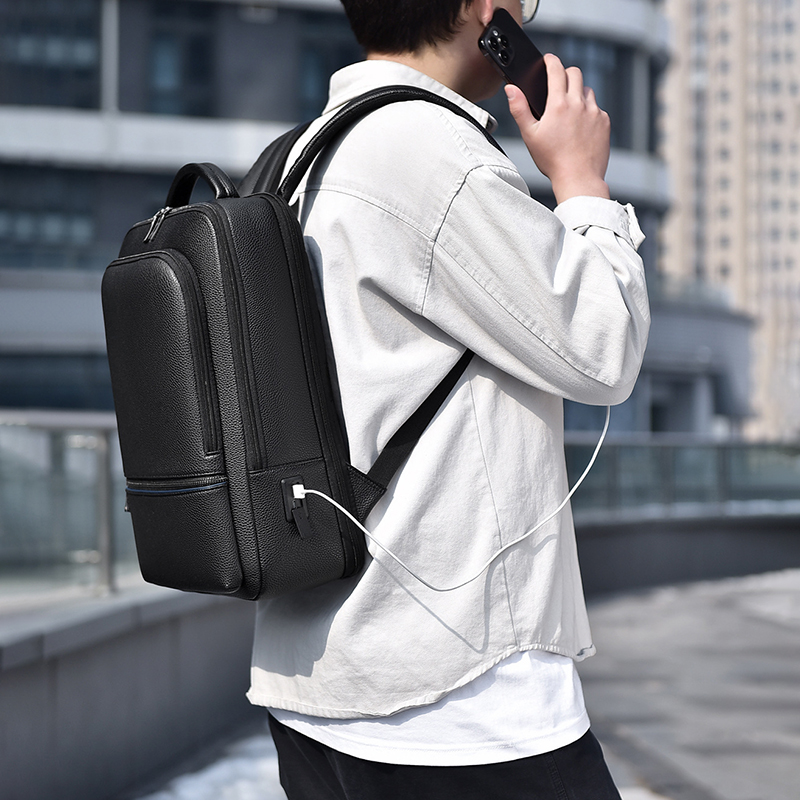 Mochila de couro PU para homen - Leather Briefcase avaliação e preço