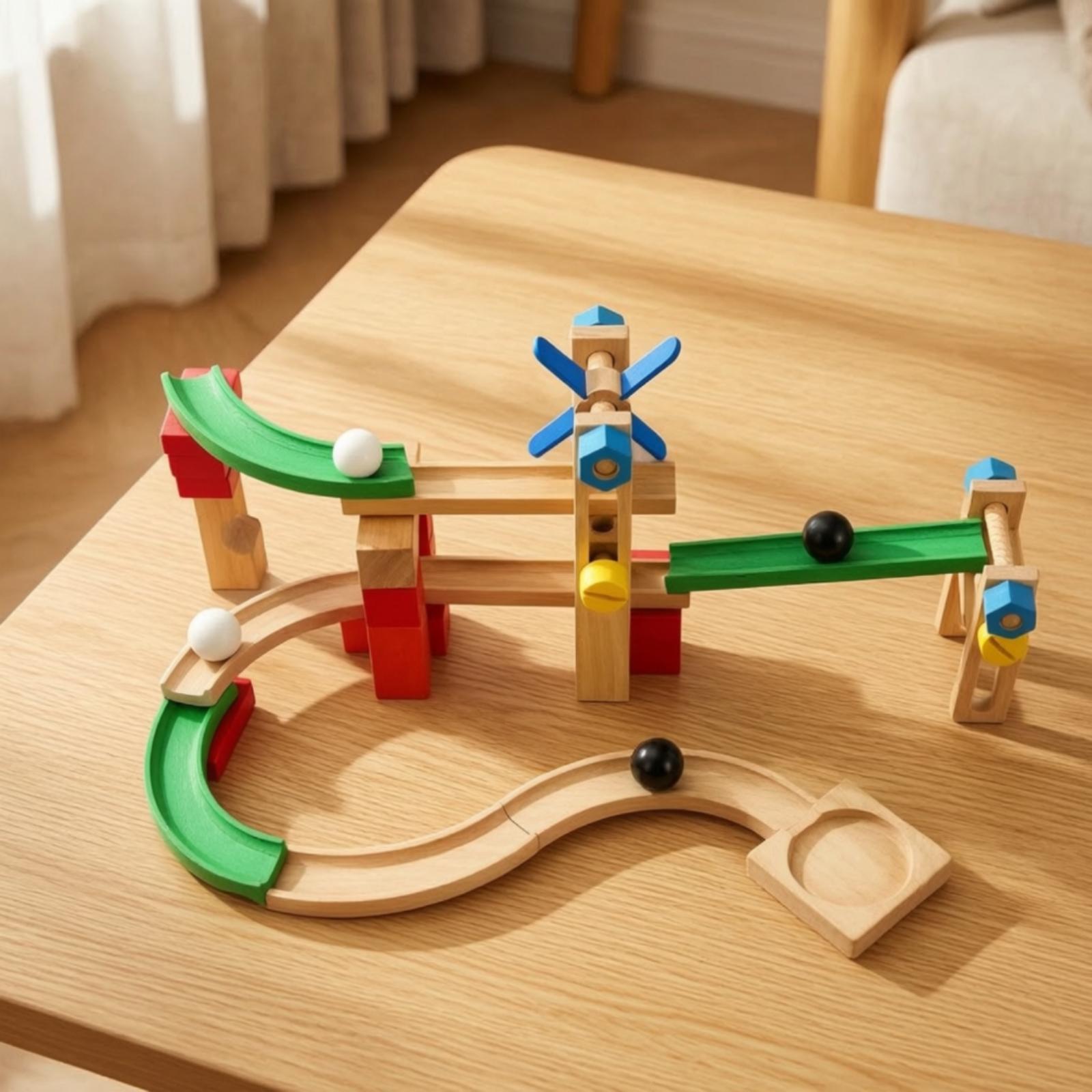 Pista de Mármore de Madeira pa - Marble Coaster Set avaliação e preço