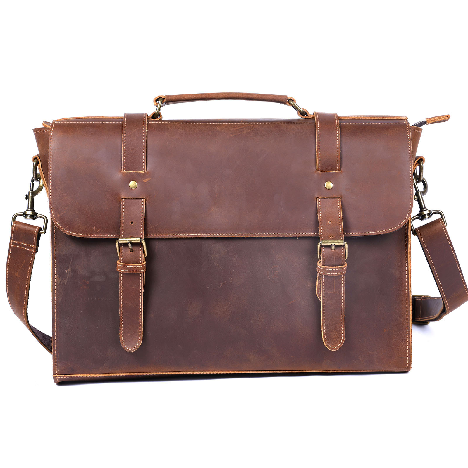 Maleta de couro real para home - Leather Briefcase avaliação e preço