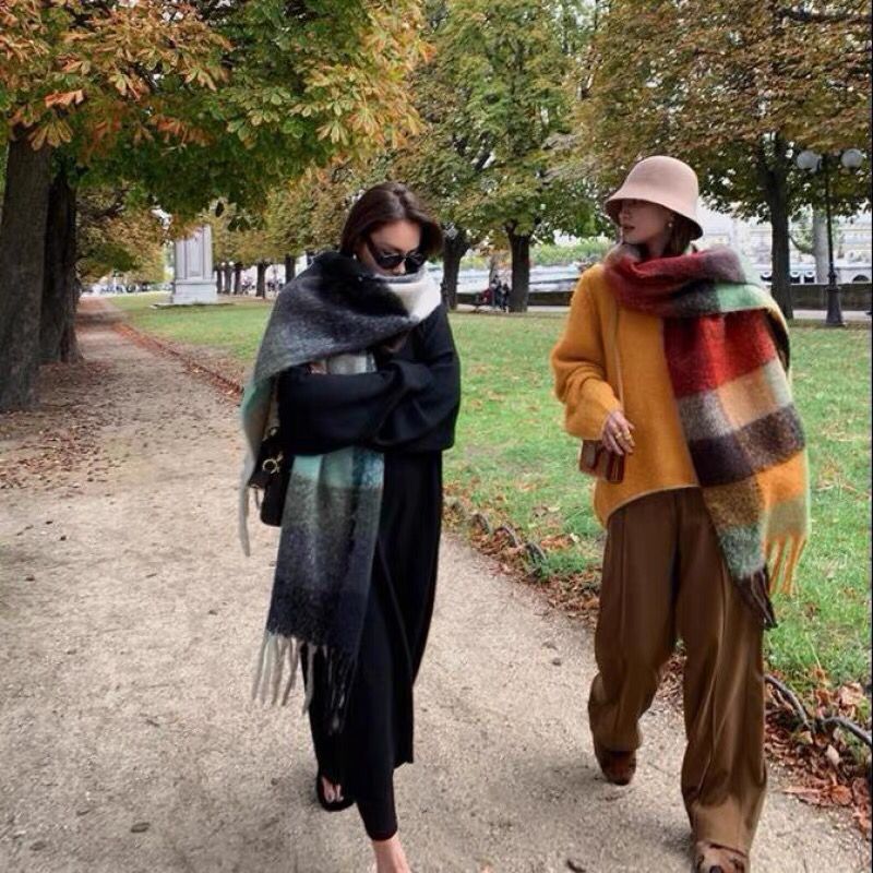 Novo luxo inverno grosso quent - Cashmere Scarf avaliação e preço