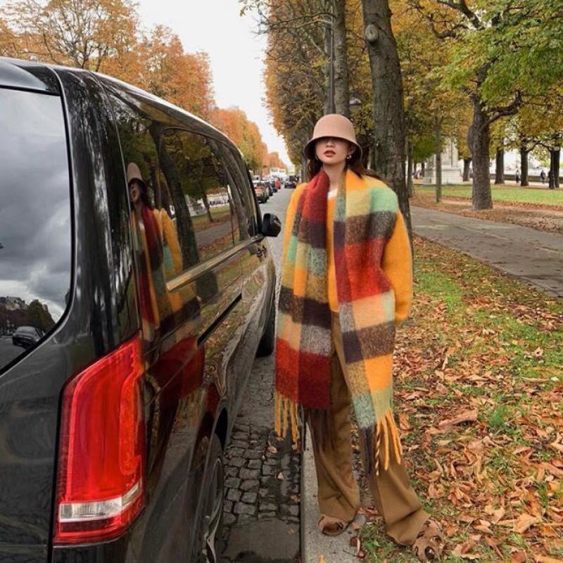 Novo luxo inverno grosso quent - Cashmere Scarf avaliação e preço