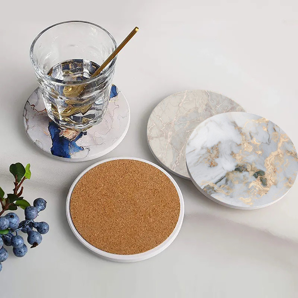 Porta-copos de mármore branco, - Marble Coaster Set avaliação e preço