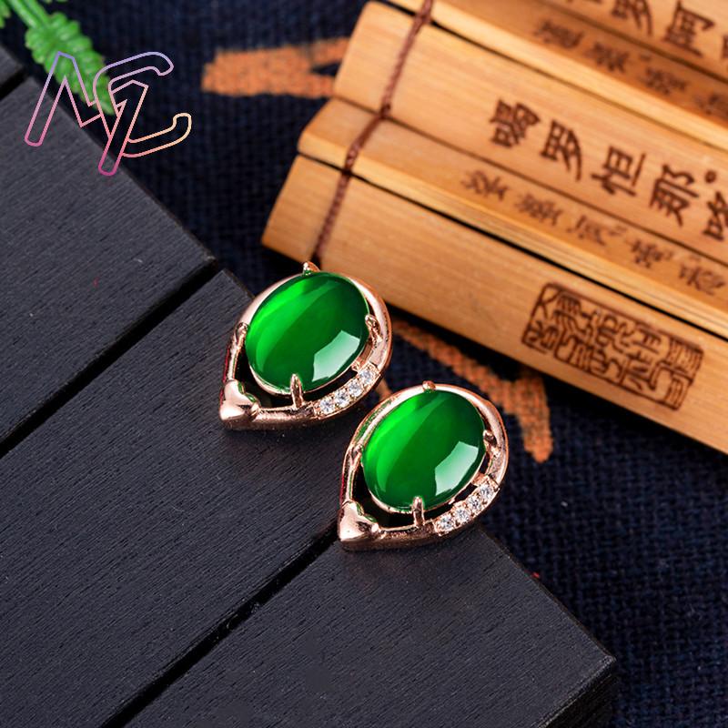 Natural Jade Flor Brincos, Sto - Gold Plated Jewelry avaliação e preço