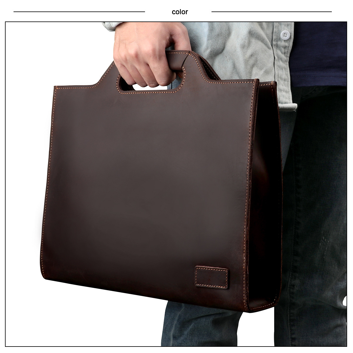 Bolsa para laptop masculina, b - Leather Briefcase avaliação e preço